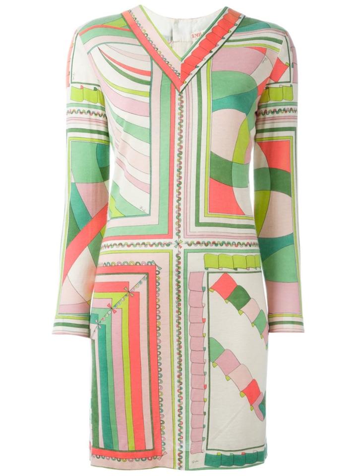 Emilio Pucci Vintage Longsleeved Printed Dress - Multicolour