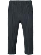 Homme Plissé Issey Miyake Pleated Cropped Trousers - Grey