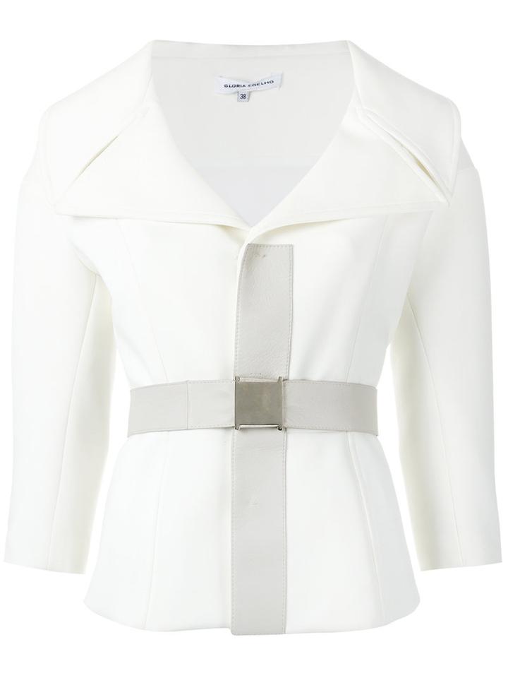 Gloria Coelho - Neoprene Jacket - Women - Polyester/spandex/elastane - 38, White, Polyester/spandex/elastane