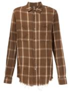 Amiri Plaid Button Down Shirt, Men's, Size: Small, Brown, Cotton/rayon