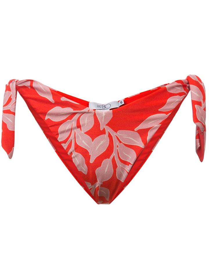 Patbo Leaf Print Bikini Bottoms - Red