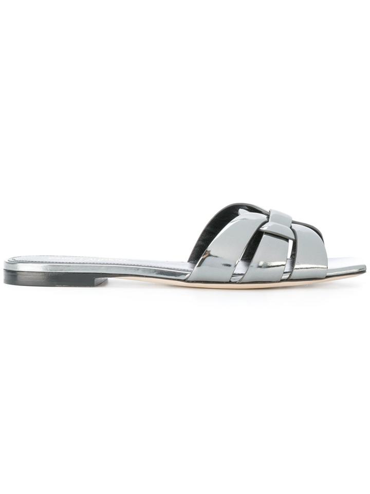 Saint Laurent Nu Pieds Strappy Sandals - Grey