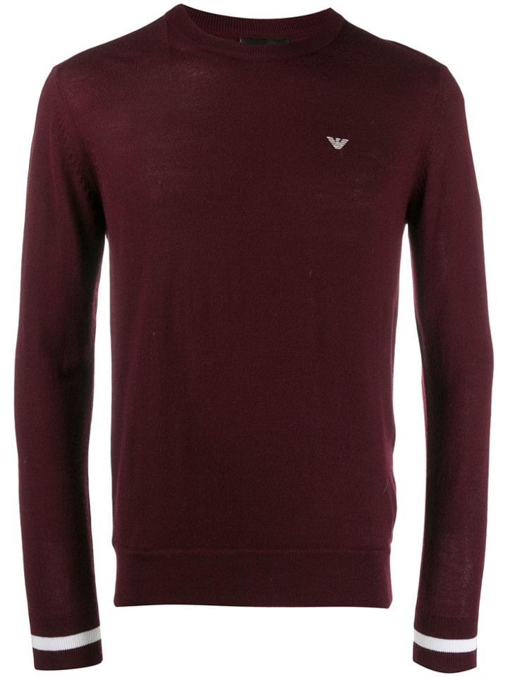 Emporio Armani Logo Print Jumper - Red
