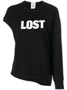 Lost & Found Rooms Lost Contrast Sleeve Sweatshirt - Black