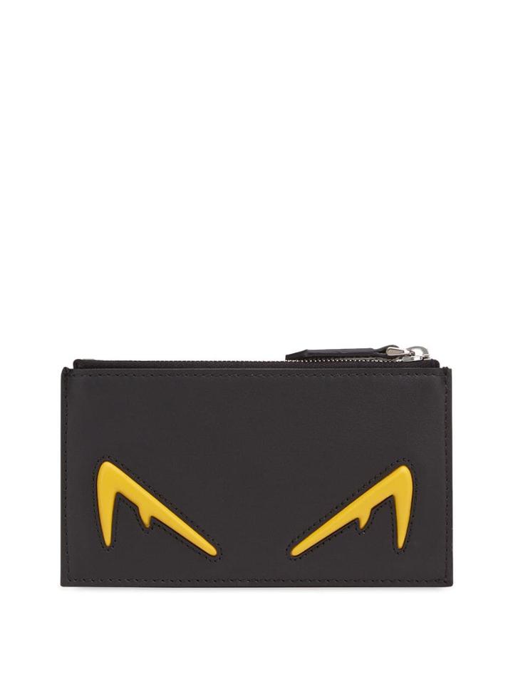 Fendi Diabolic Eyes Card Holder - Black