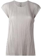 Pleats Please By Issey Miyake - Pleated Top - Women - Polyester - 4, Nude/neutrals, Polyester