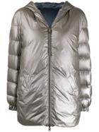 Mr & Mrs Italy Reversible Hooded Down Coat - Grey