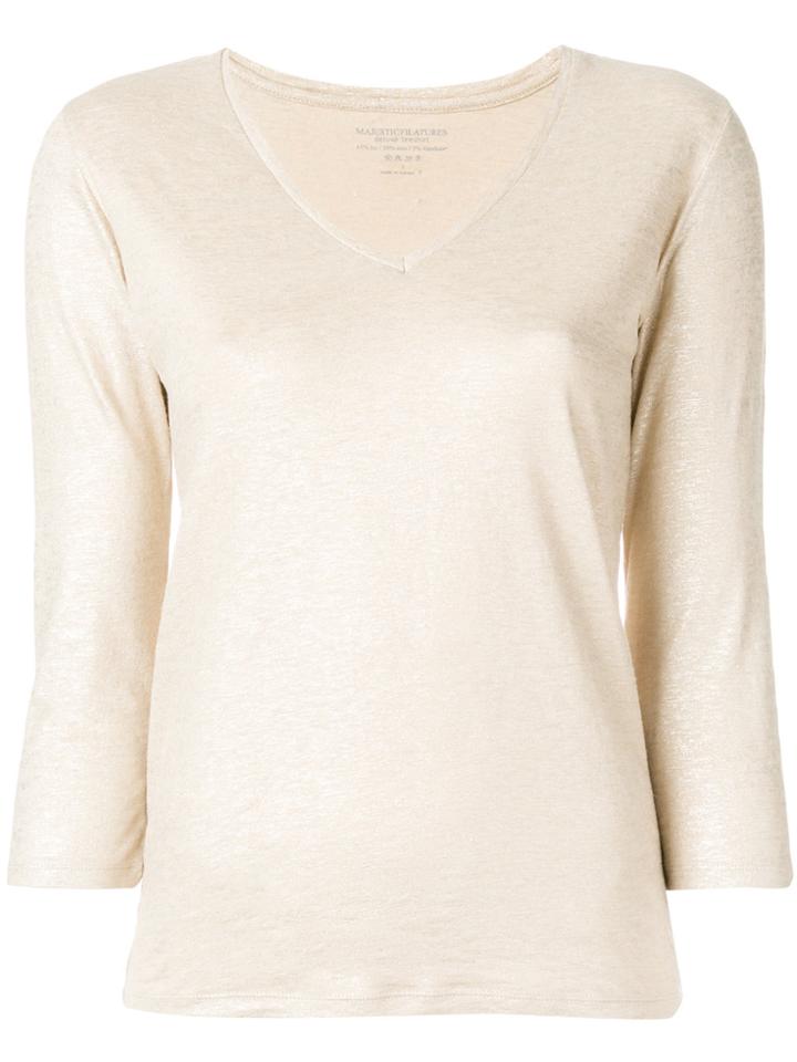 Majestic Filatures Metallic V-neck Top