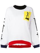 Au Jour Le Jour Colour Block Sweatshirt, Size: 42, White, Cotton/polyester