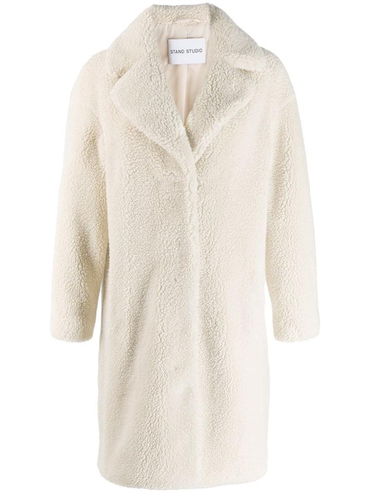 Stand Studio Camille Faux-shearling Coat - White