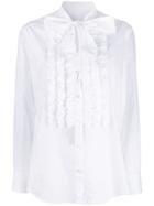 Dolce & Gabbana Ruffle Trim Shirt - White