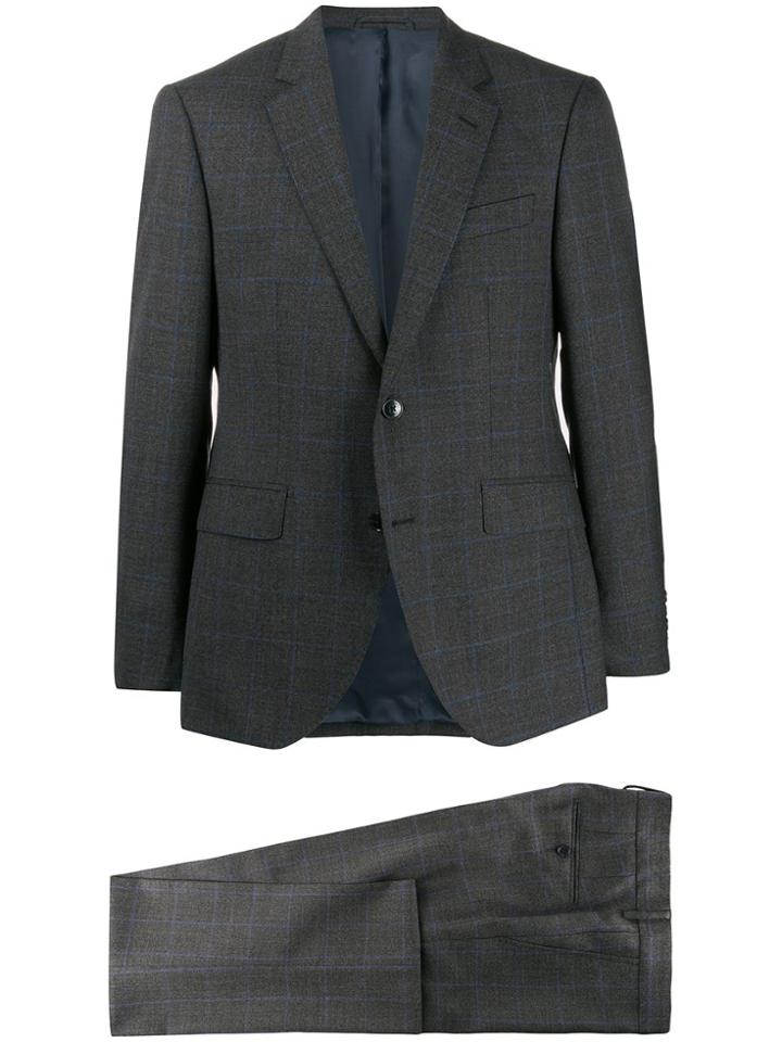 Hackett Grid Print Two-piece Suit - Grey