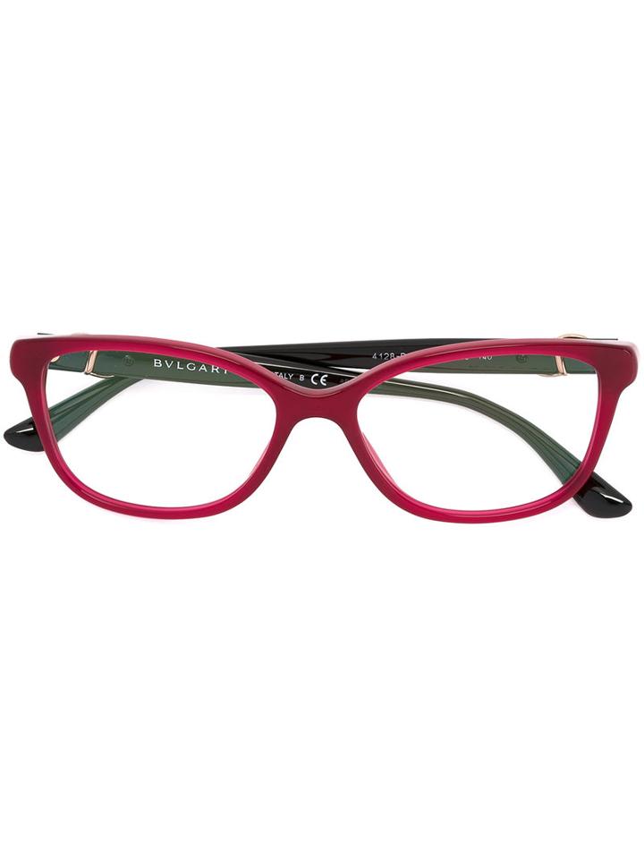 Bulgari Square Frame Glasses, Pink/purple, Acetate