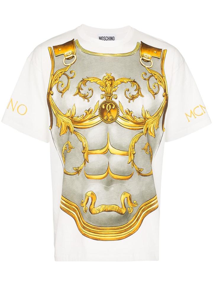 Moschino Breastplate Armour Print T-shirt - White