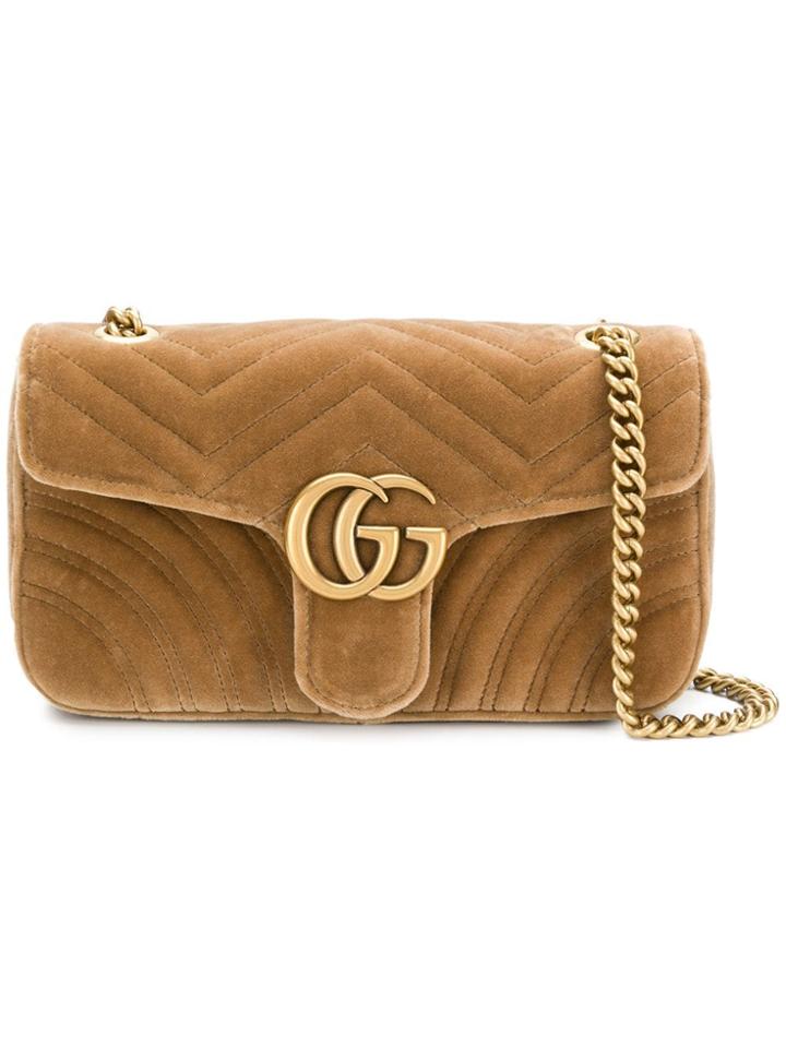 Gucci Gg Marmont Chain Shoulder Bag - Nude & Neutrals
