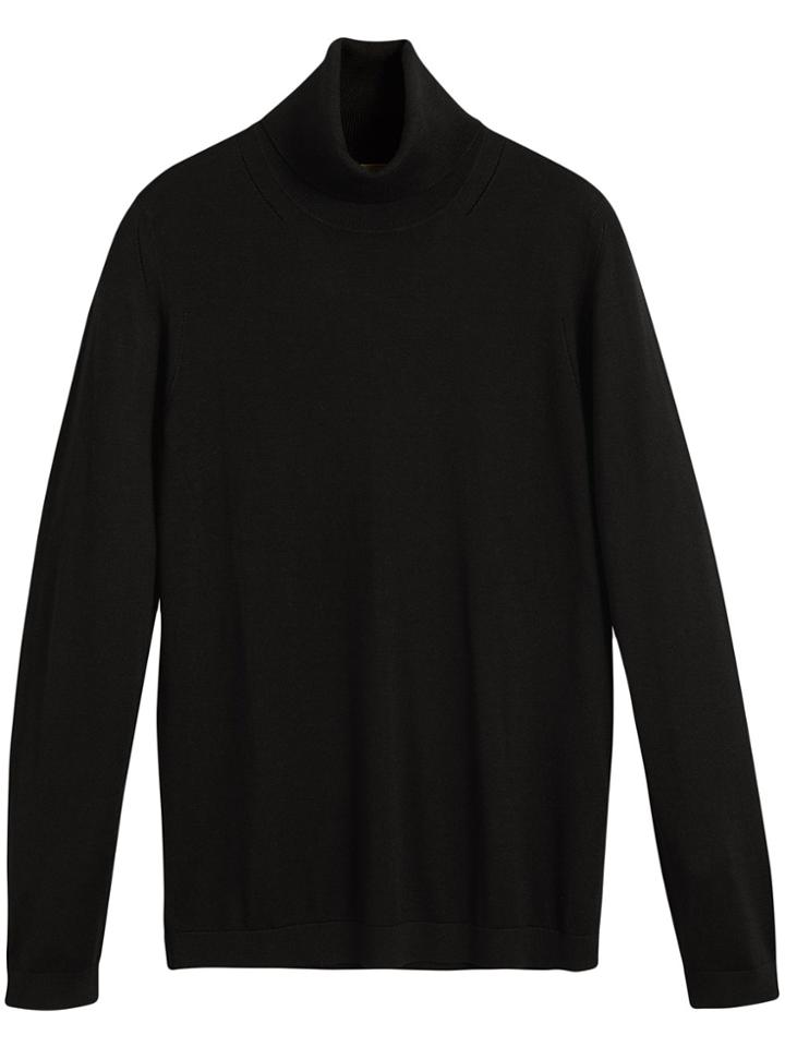 Burberry Silk Cashmere Roll-neck Sweater - Black