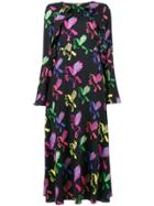 Navro Neon Unicorn Midi Dress - Black
