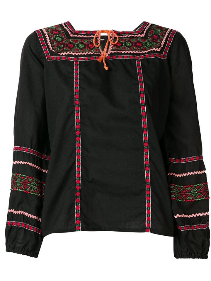 A.n.g.e.l.o. Vintage Cult 1970's Embroidered Blouse - Brown