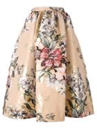 Fendi Baroque Flower Midi Skirt, Women's, Size: 40, Pink, Silk/cotton/polyester/metallic Fibre