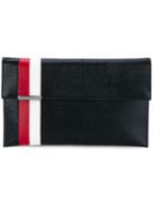 Tomasini Striped Foldover Clutch, Women's, Black