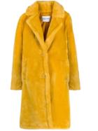 Stand Studio Faux-shearling Single-breasted Coat - Yellow