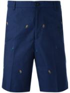 Kenzo Embroidered Bermuda Shorts, Men's, Size: 52, Blue, Cotton