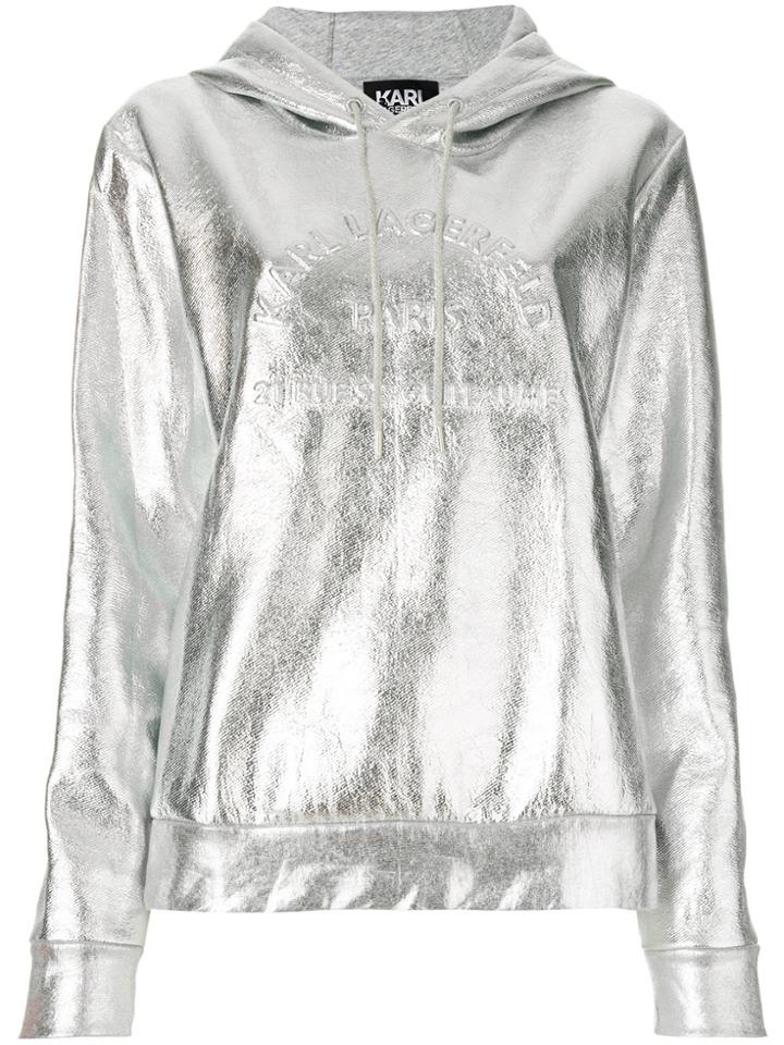 Karl Lagerfeld Metallic Logo Hoodie