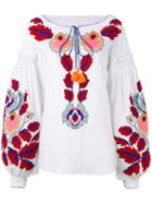 Yuliya Magdych - 'eden Tree' Embroidered Blouse - Women - Linen/flax - L, White, Linen/flax