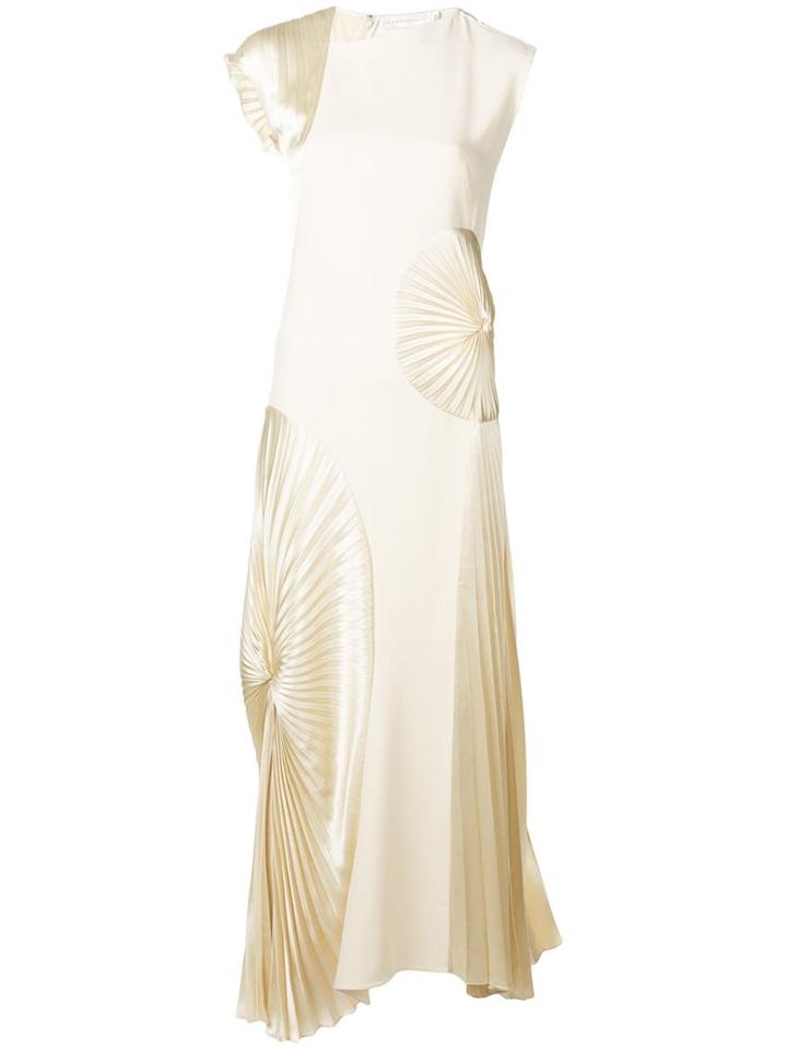 Victoria Beckham Circular Pleated Dress - Nude & Neutrals
