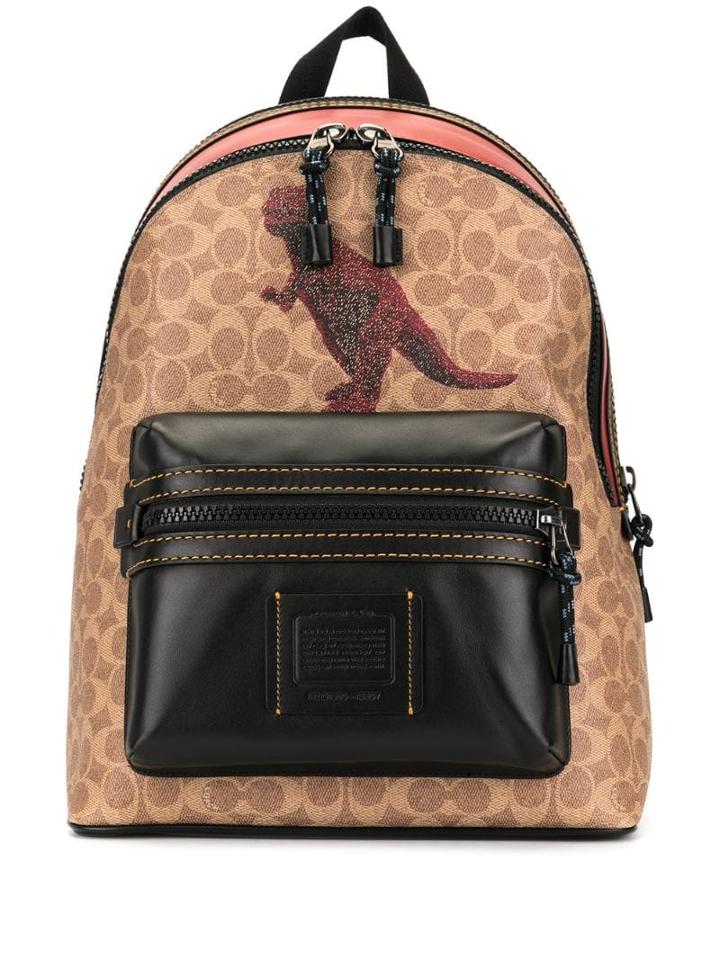Coach Dinosaur Print Backpack - Brown