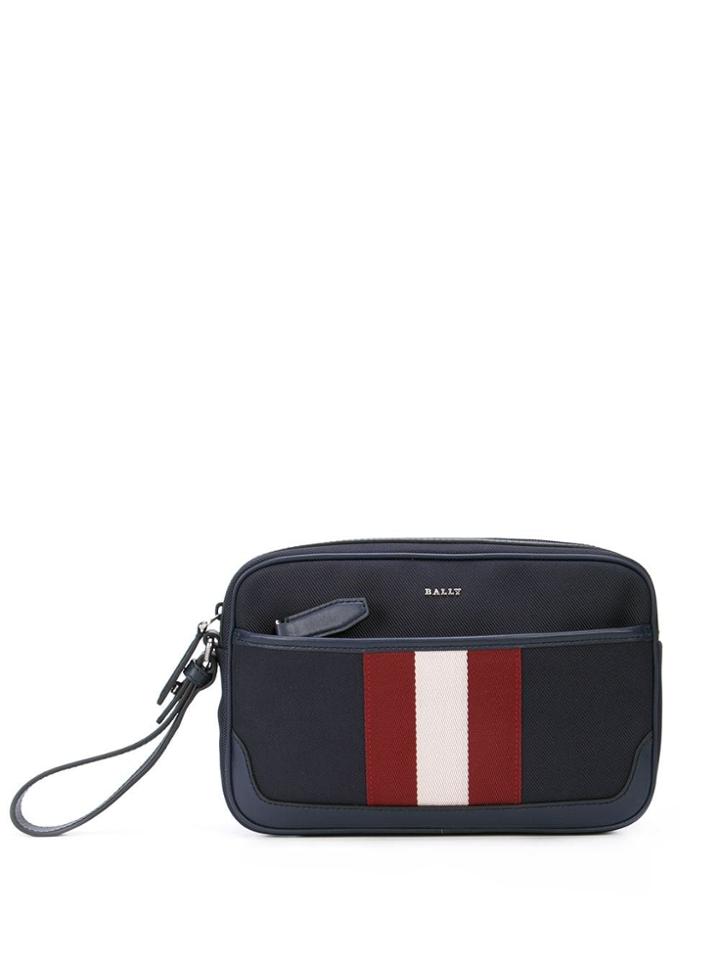 Bally Caliros Stripe Clutch Bag - Blue