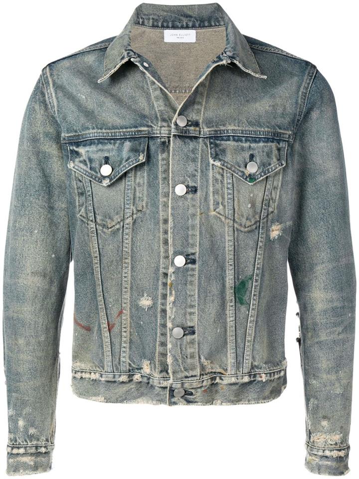 John Elliott Distressed Denim Jacket - Blue