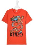 Kenzo Kids Teen Logo Print T-shirt - Orange