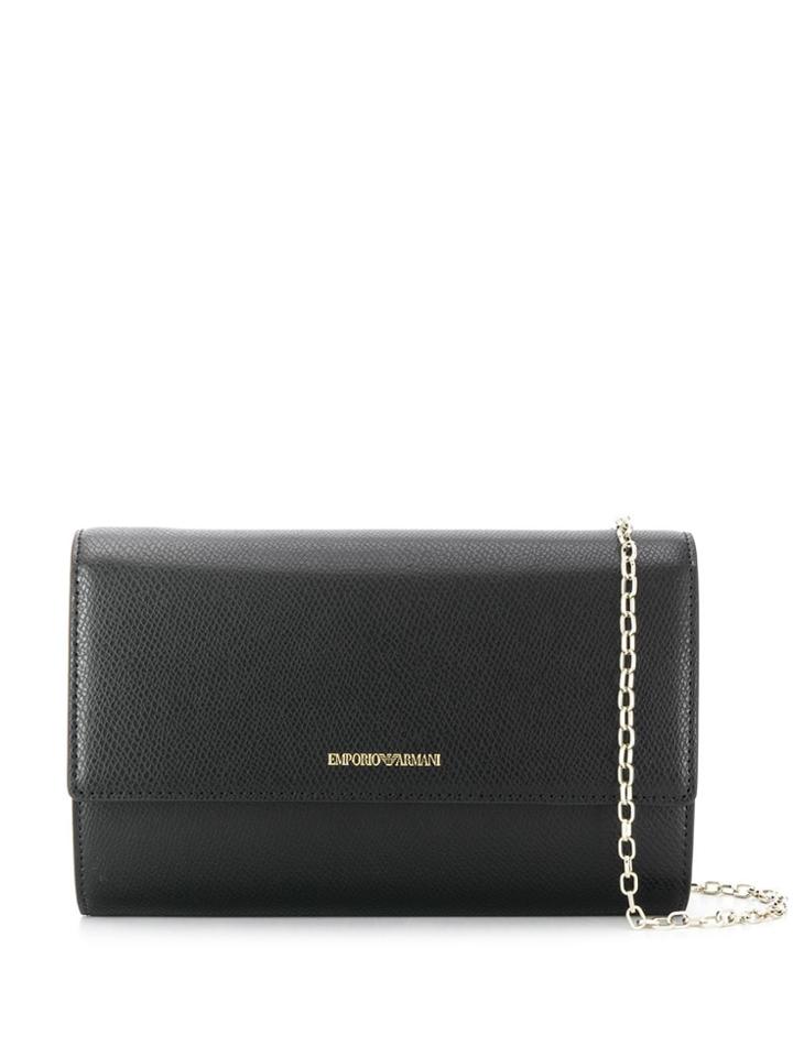 Emporio Armani Logo Stamp Clutch Bag - Black
