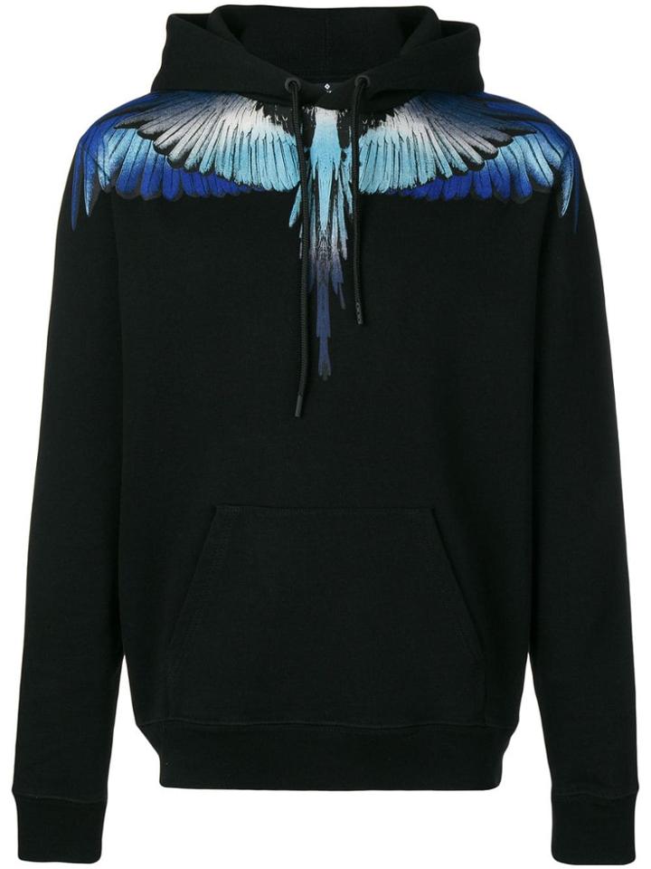 Marcelo Burlon County Of Milan Blue Wings Hoodie - Black