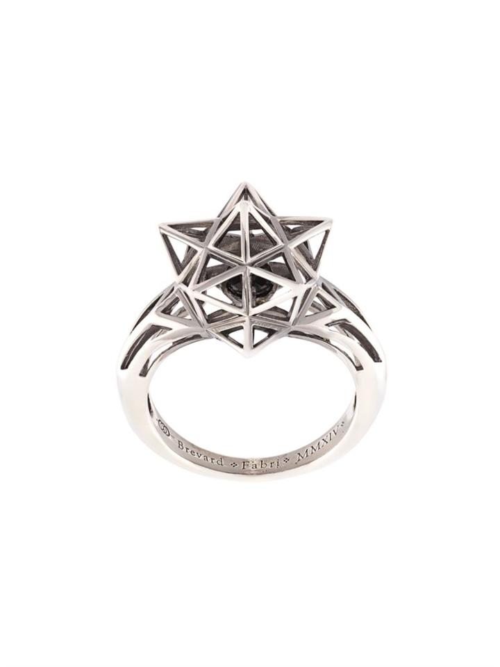 John Brevard Mini 'framed' Sapphire Ring, Women's, Size: 7, Metallic