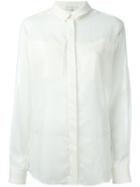Iro Chest Pocket Sheer Shirt, Women's, Size: 36, White, Wool