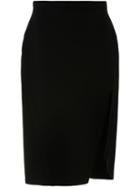 Dion Lee Side Slit Crepe Skirt, Women's, Size: 10, Black, Acetate