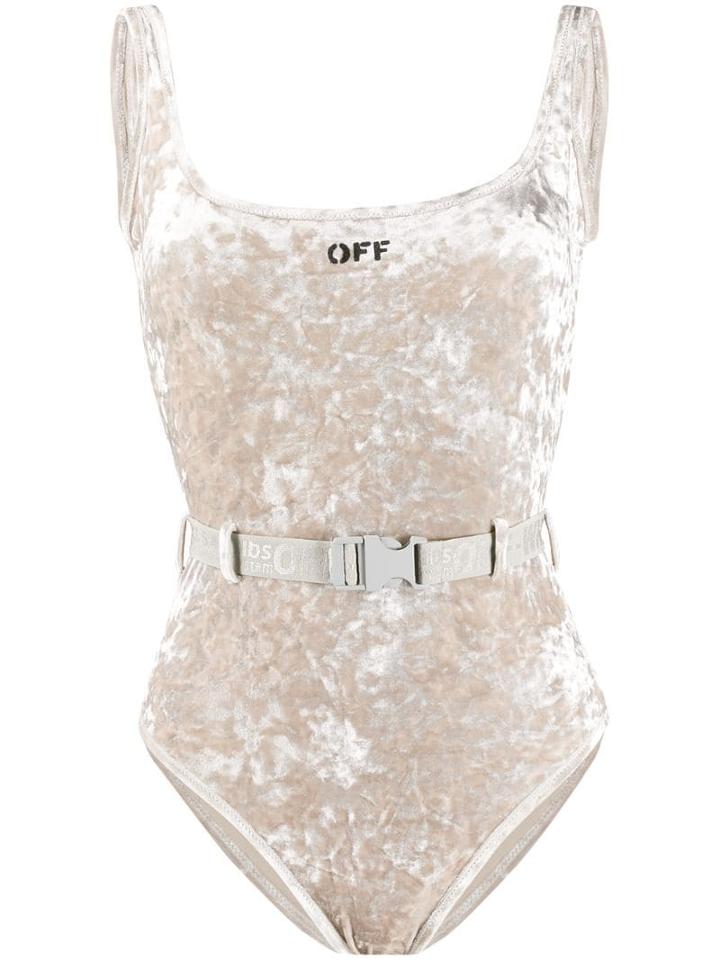 Off-white Buckled Waist Bodysuit - Neutrals