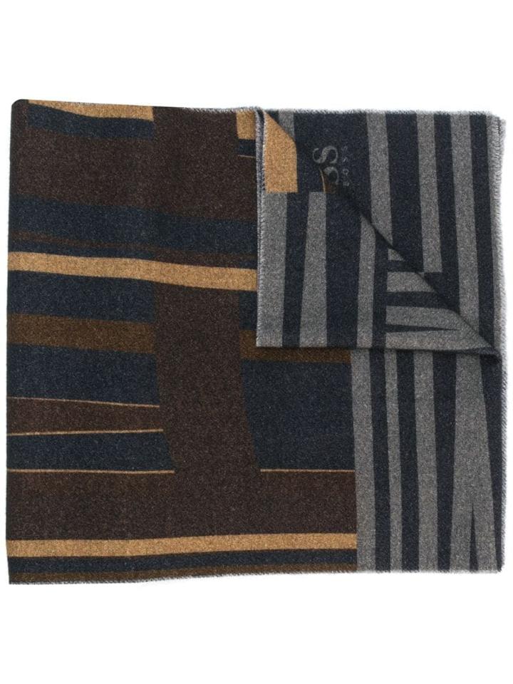 Boss Hugo Boss Stripe Detail Scarf - Brown
