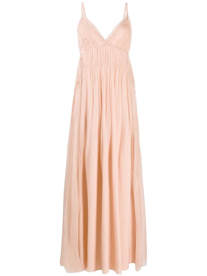 Alberta Ferretti Crochet Lace Maxi Dress - Pink