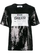Msgm Sequin Dream Logo T-shirt - Black