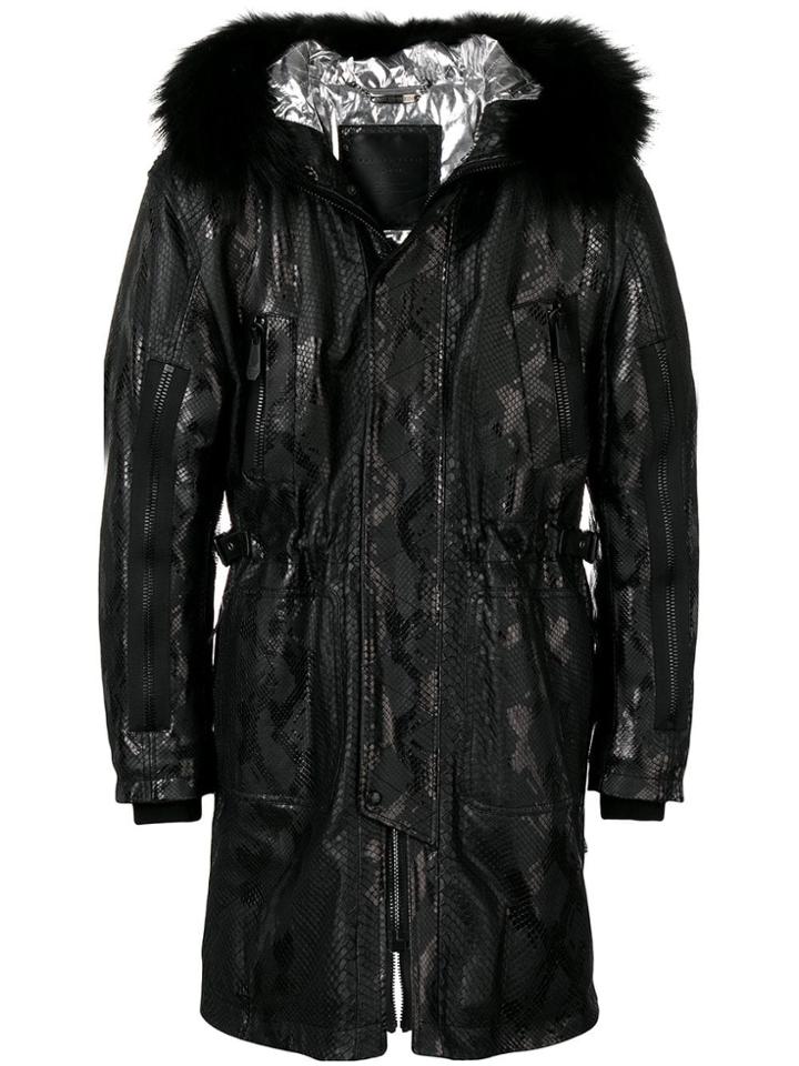 Philipp Plein Multiple Zipped Parka-coat - Black