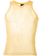 Jean Paul Gaultier Vintage Sheer Top, Men's, Size: 48, Yellow/orange