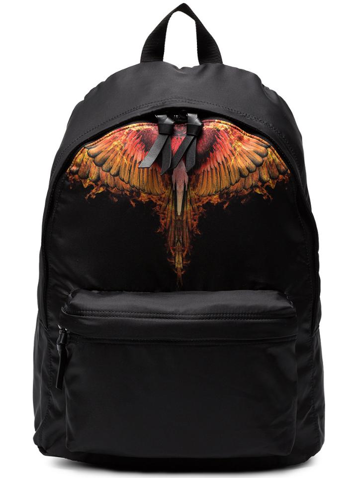 Marcelo Burlon County Of Milan Flame Wing Print Backpack - Black