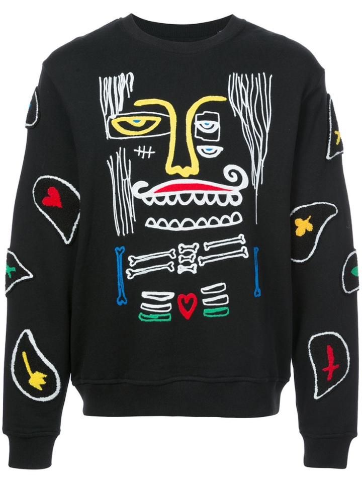 Haculla Monster Paisley Patch Sweatshirt - Black