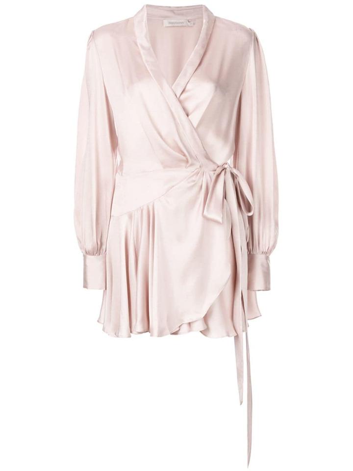 Zimmermann Ruffle Tie Waist Dress - Pink