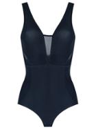 Giuliana Romanno Bodysuit, Women's, Size: Medium, Blue, Elastodiene/polyamide