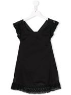 Mariuccia Milano Kids Ruffle Shoulder Dress - Black