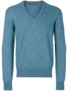 Loro Piana Long Sleeved V-neck Sweatshirt - Blue